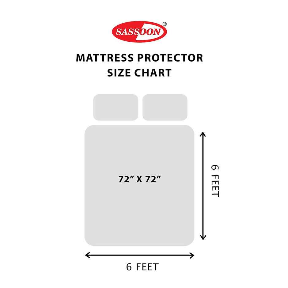 Sassoon Double Size Bed Mattress Protector | 6 x 6 Feet | Beige