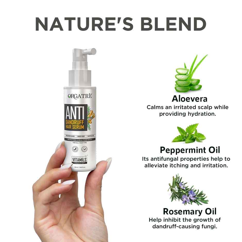Orgatre Anti Dandruff Hair Serum | Treatment For Dandruff Flaky & Dry Scalp