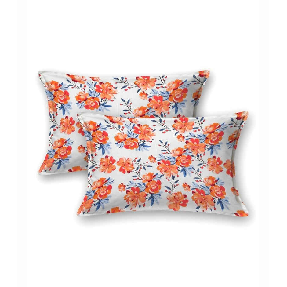 Bombay Dyeing Florentine 144 TC 100% Cotton Red Super King Size Bedsheet with 2 Pillow Covers