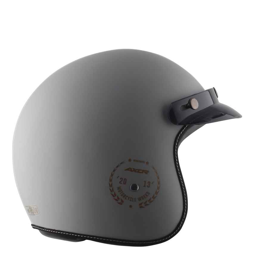 Axor Retro Jet Euro Globe Isi Ece And Dot Certified Open Face Helmet - Dull Cool Grey Helmet - M