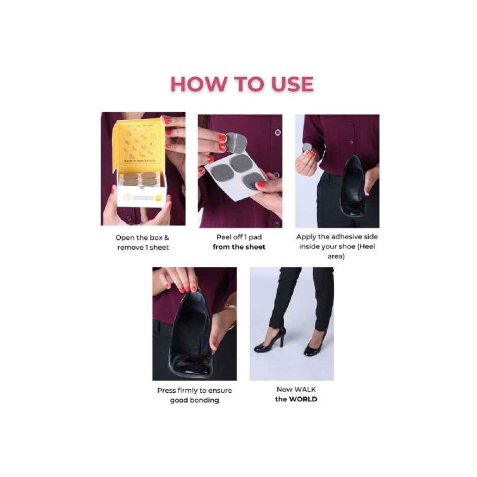 Slickfix Shoe Bite Protector Pads Self-Adhesive Back Heel For Protectors Accessories For Men & Women  4Pcs