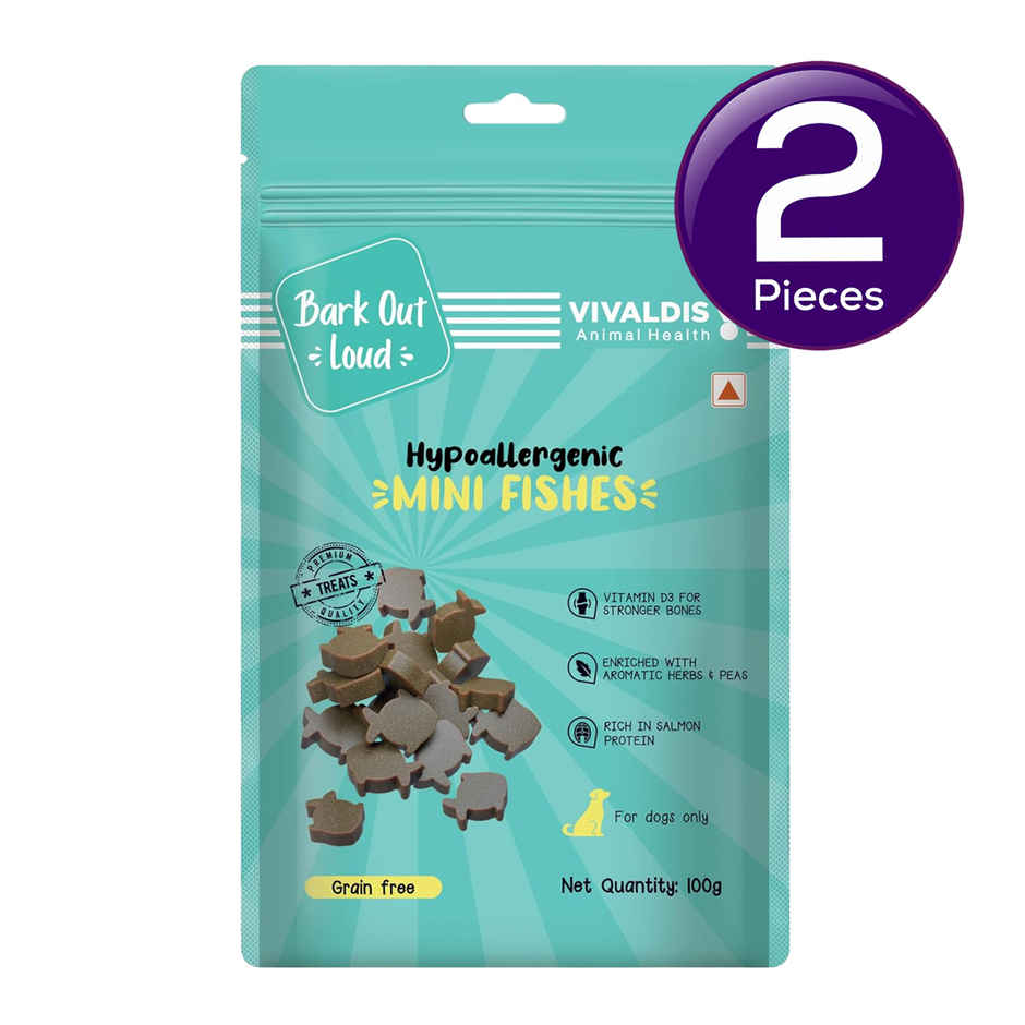 Bark Out Loud Mini Fishes Dog Treats - No Grain & Hypoallergenic snack for Dogs Combo