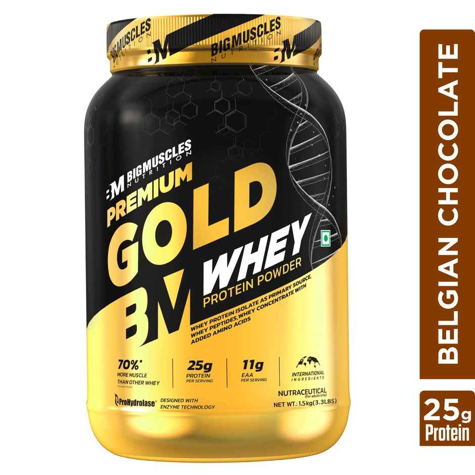 Bigmuscles Nutrition Premium Gold Whey 1Kg Belgian Chocolate (1kg) & Bigmuscles Nutrition Freak Pre-Workout Sex On The Beach (100g) Combo