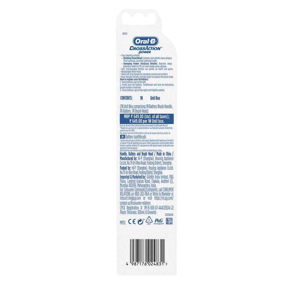 Oral-B Cross Action Battery Powered Electric Toothbrush