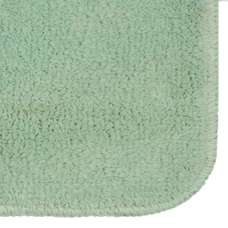 Saral Home Cotton Anti Skid Solid Bathmats | Soft & Super Absorbent Mats | Light Green - 40 x 60 cm