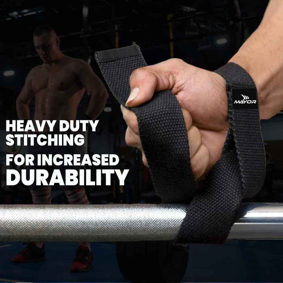 Mayor Powergrip Weight Lifting Straps Soft Padded Wrist Wrap Wrist Support