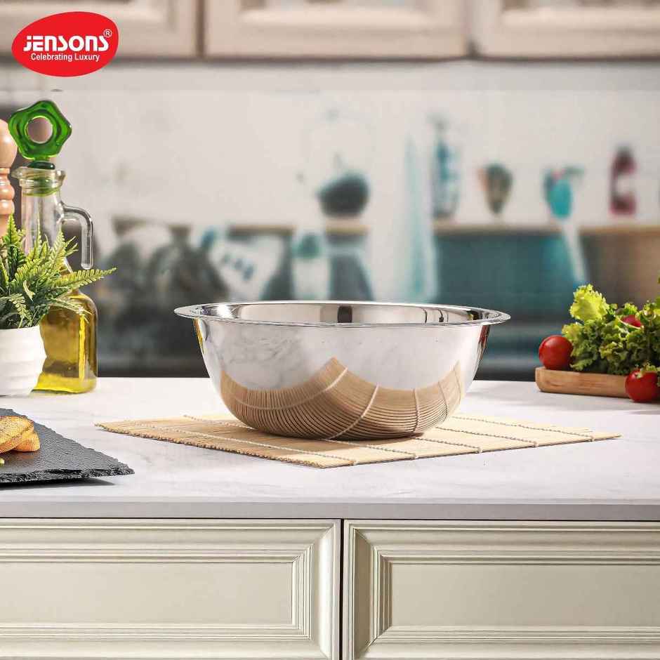 Jensons Stainless Steel Deep Mixing Bowl 18 cm | Heavy Gauge Kitchen Bowl | Cap 1.2L