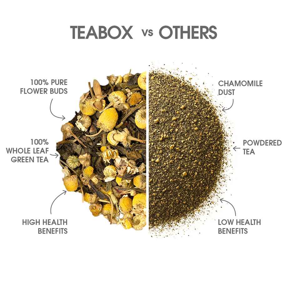 Teabox Chamomile Green Tea - Calming Sleep Tea Bags