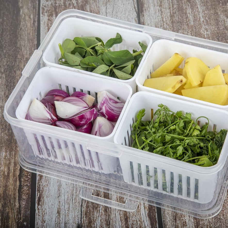 Zedak 4-in-1 Multipurpose Storage Plastic Container Set - White - 1 pc