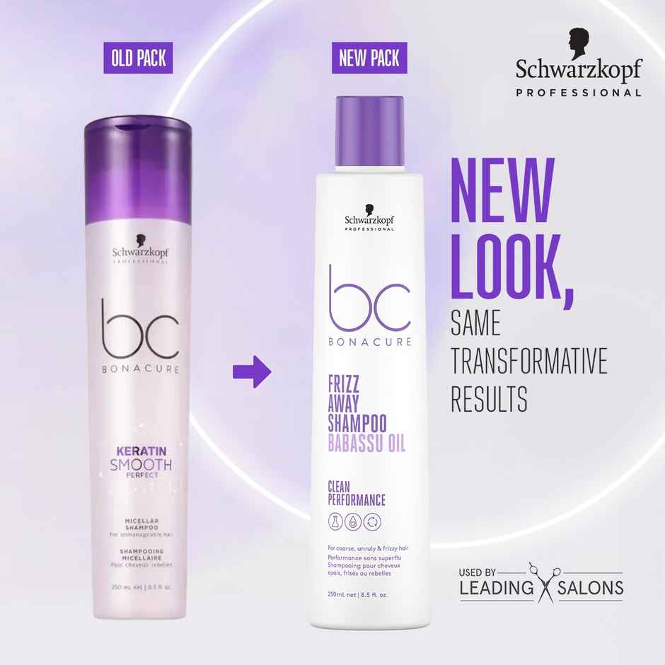 Schwarzkopf Professional Bonacure Frizz Away Shampoo With Babassu Oil,With Vegan Keratin