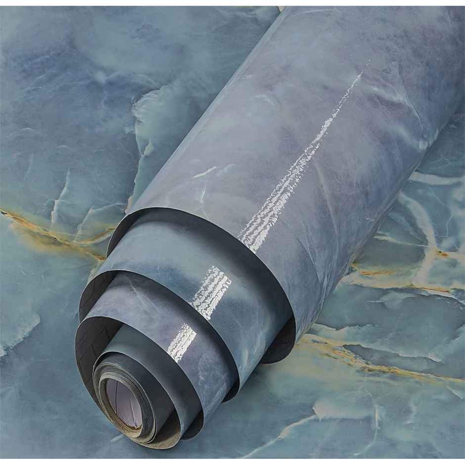 Perpetual Marble Stickers | DIY Peel & Stick Waterproof Wallpaper | 60 x 200Cm | Blue