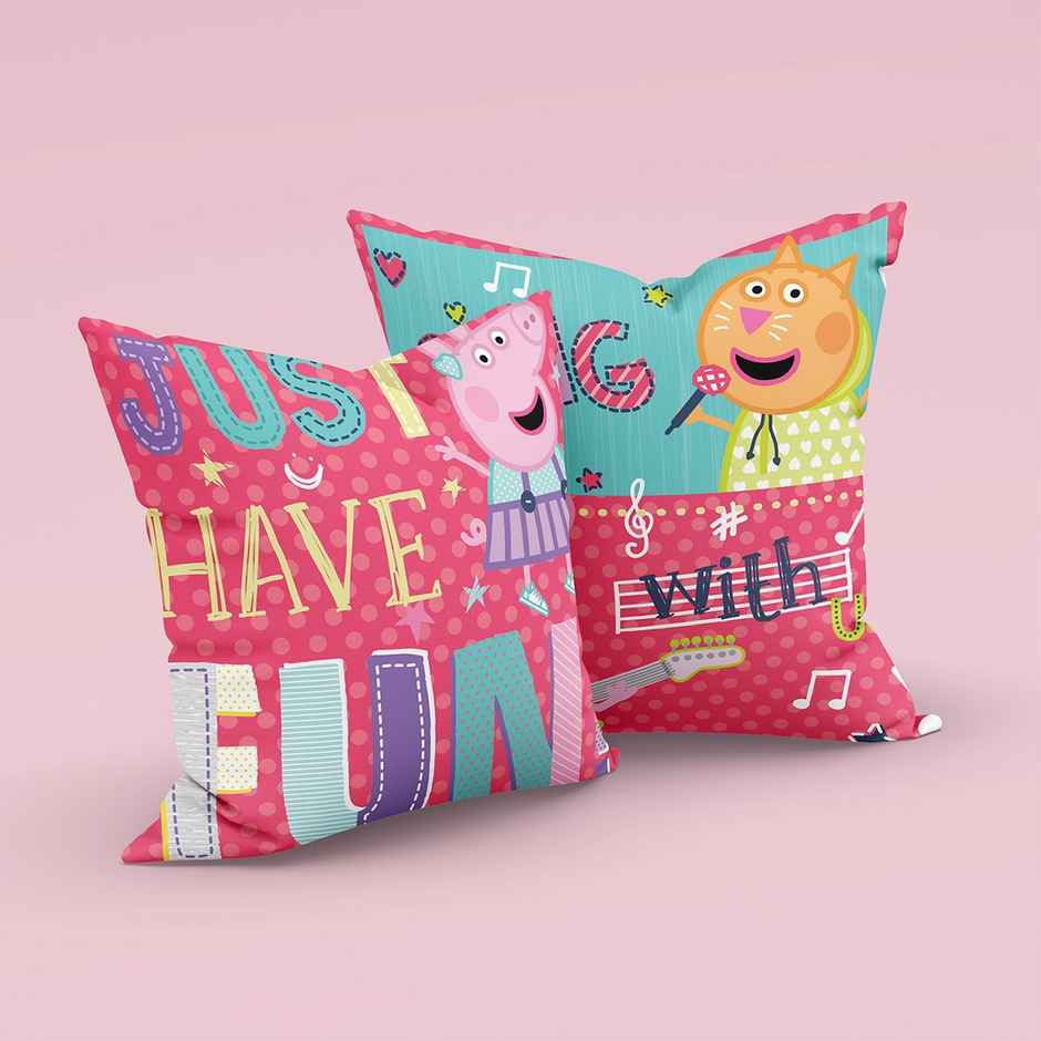 Sassoon Peppa Pig Reversible Printed Filled Cushion | Pink | 40 x 40 cm