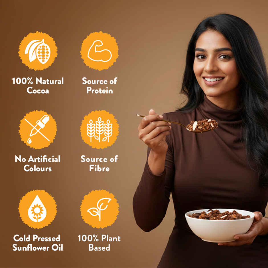 Bagrry's Belgian Dark Chocolate & Almonds Granola (Truly Natural Cocoa)