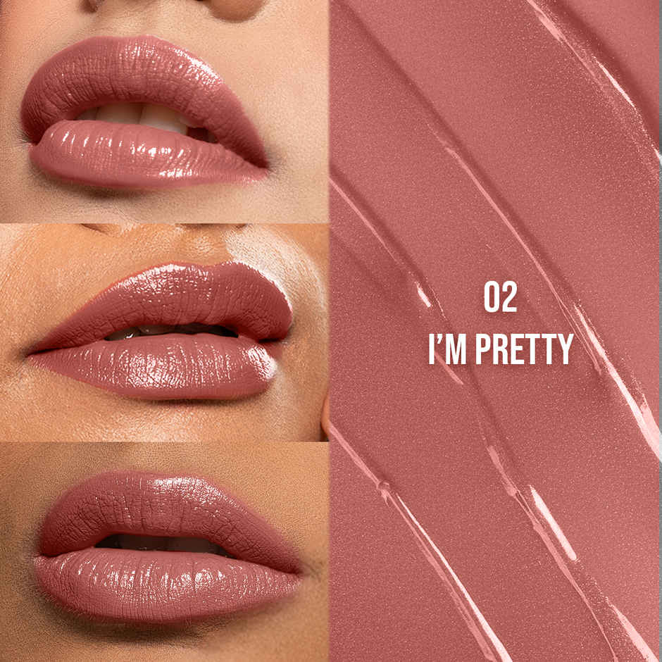 Staze Gloss Lock 2-in-1 Liquid Lipstick + Clear Gloss | Transferproof  | 02 Im Pretty | 7g