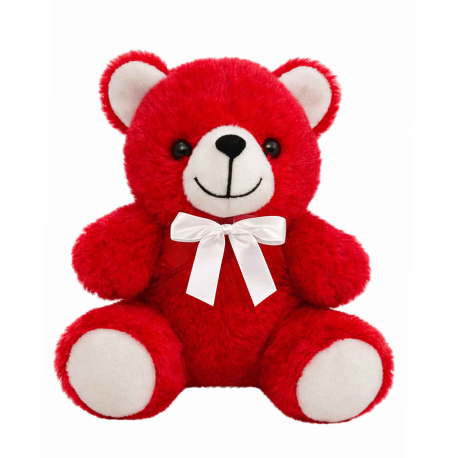 ToyTales Teddy Bear Soft Toy | Plushie Stuffed Animal Toys | Birthday Gift for Kids | Red | 25cm