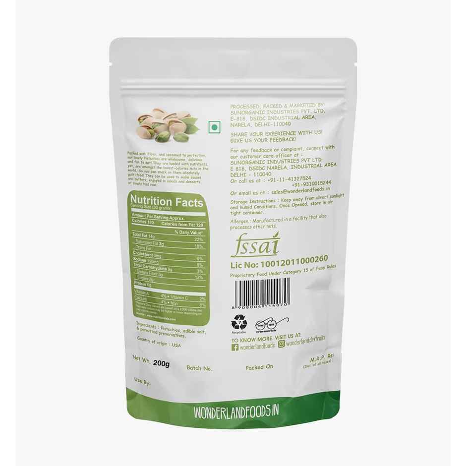 Wonderland Foods Roasted & Salted Pistachios
