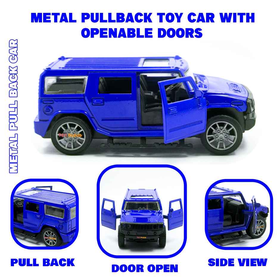 Toy Cloud Hummer Die Cast Metal Car With Opening Doors & Pull Back Action 1-32 Scale Mini Super Car