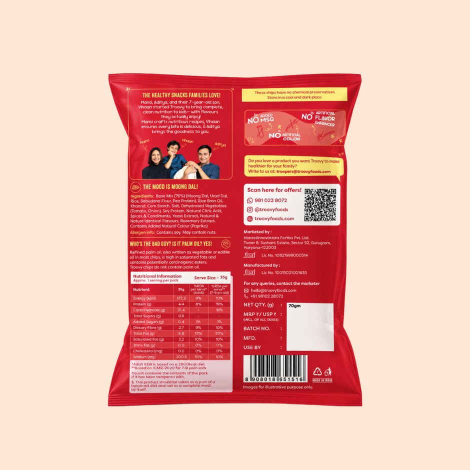 Troovy High Protein Moong Dal Chips | No Palm Oil