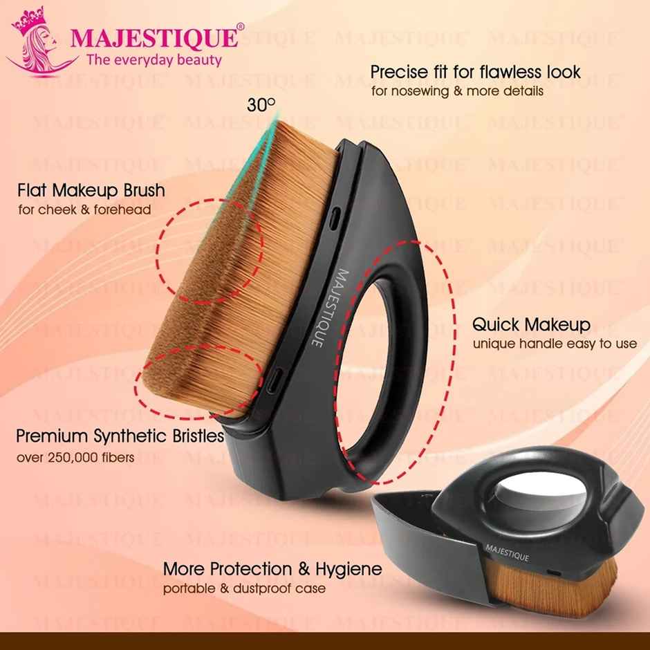 Majestique Iron Shape Foundation Brush - Magic Blender Brush | High-Density Multifunctional | Black