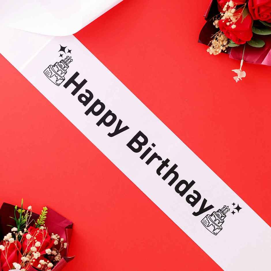 Happy Birthday Sash | Party Celebration Decoration | Black & Gold | Oye Happy