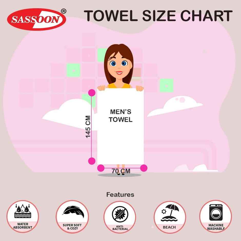 Sassoon Microfiber Large Bath Towel | Grey | 70 x 145 cm