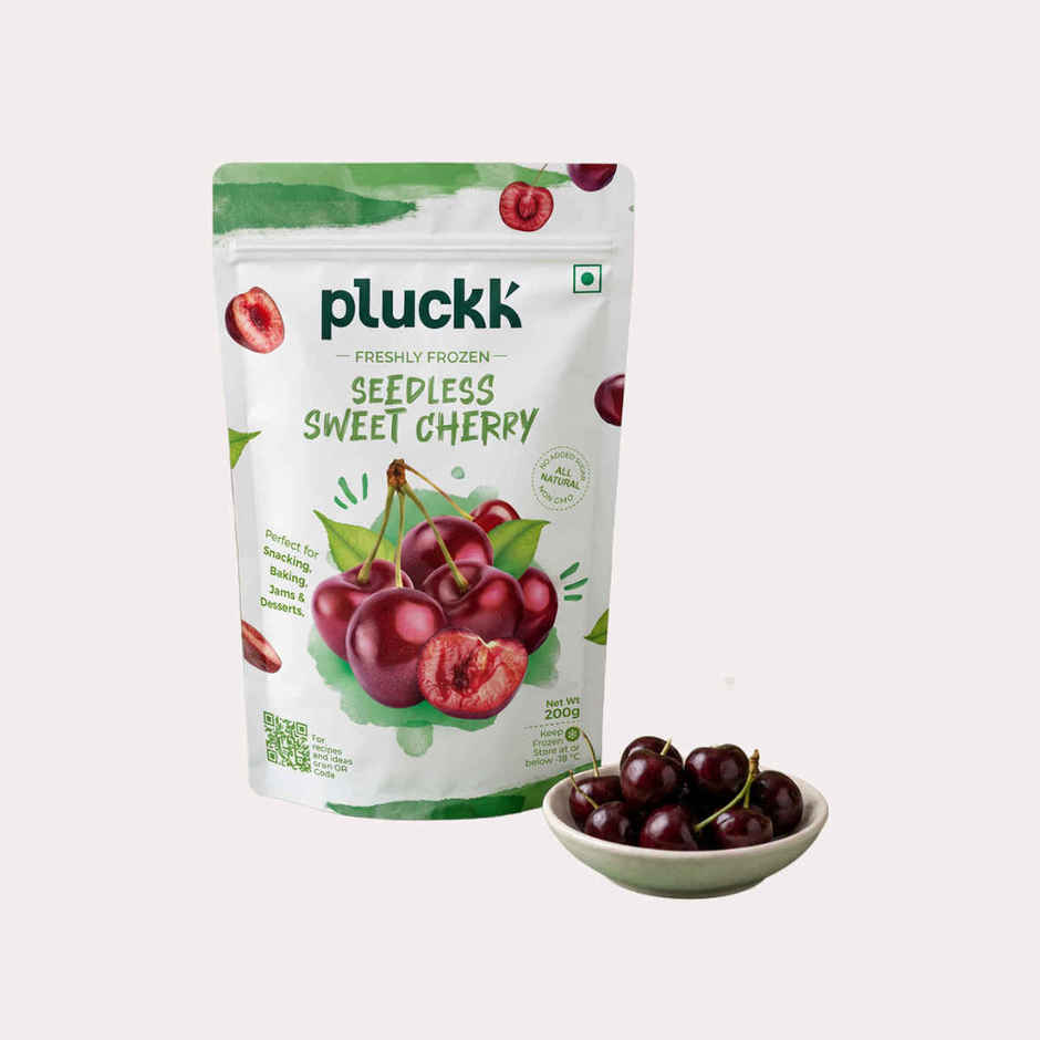 Pluckk Fresh Frozen Seedless Cherry Natural No Added Sugar Non Gmo Antioxidant Potassium Rich Snack