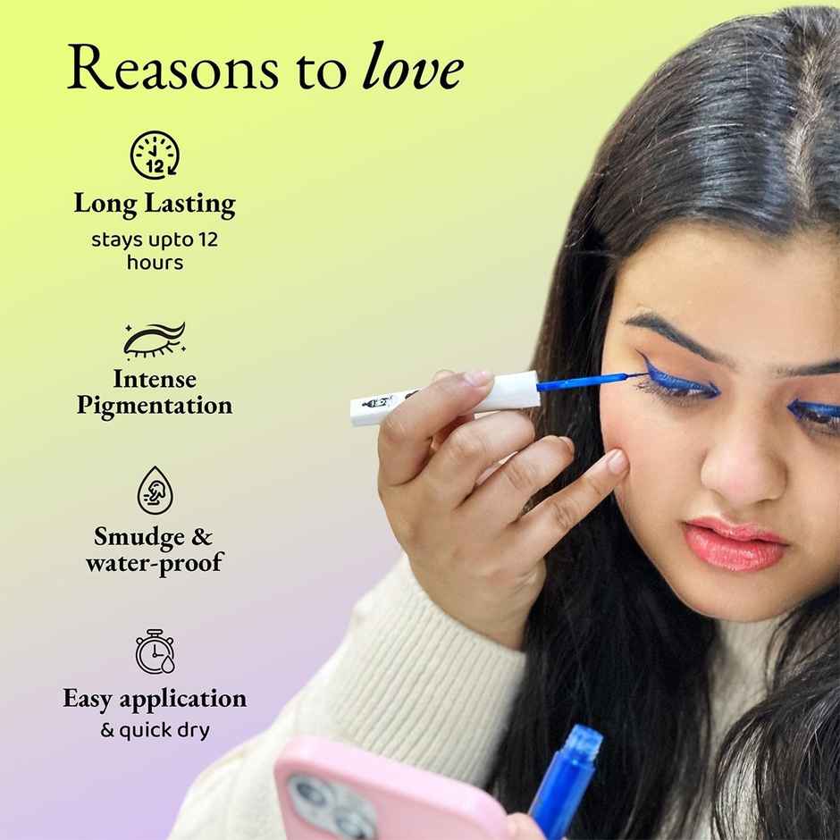 Elitty Blue Metallic Waterproof Liquid Eyeliner (Heaven'S Calling)