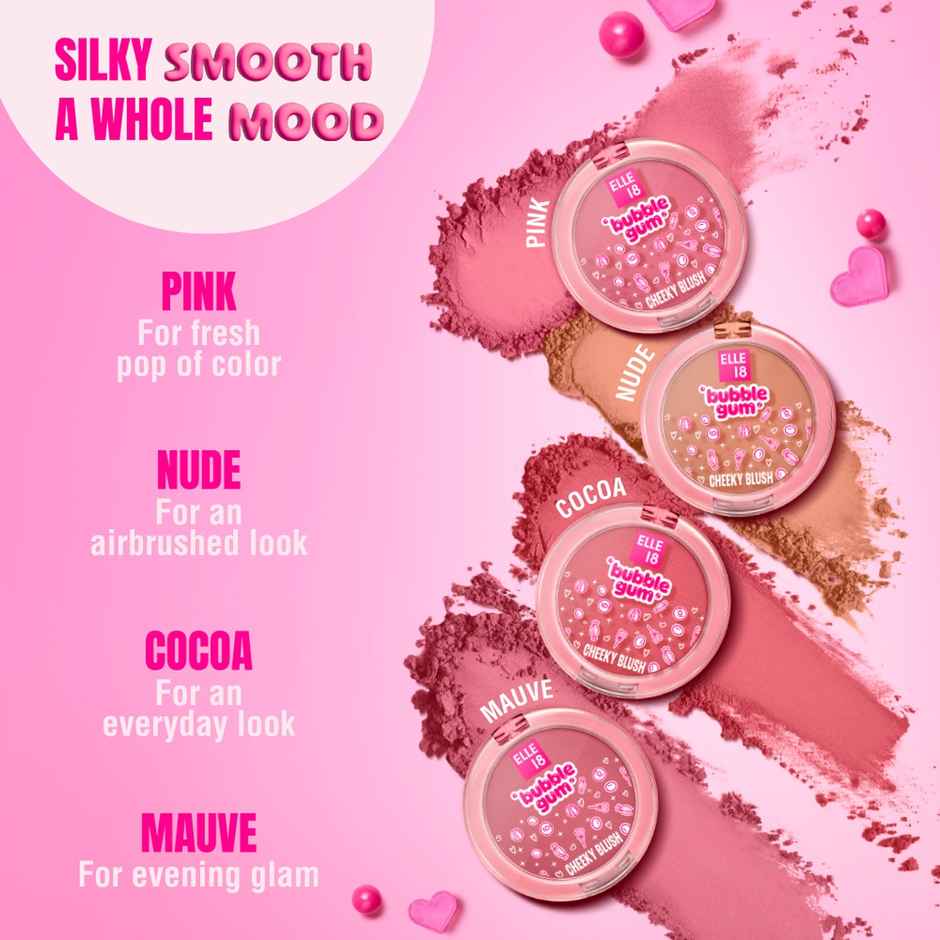 Elle 18 Bubblegum Blush | Pink | Matte Finish | High Pigment | Buildable Coverage