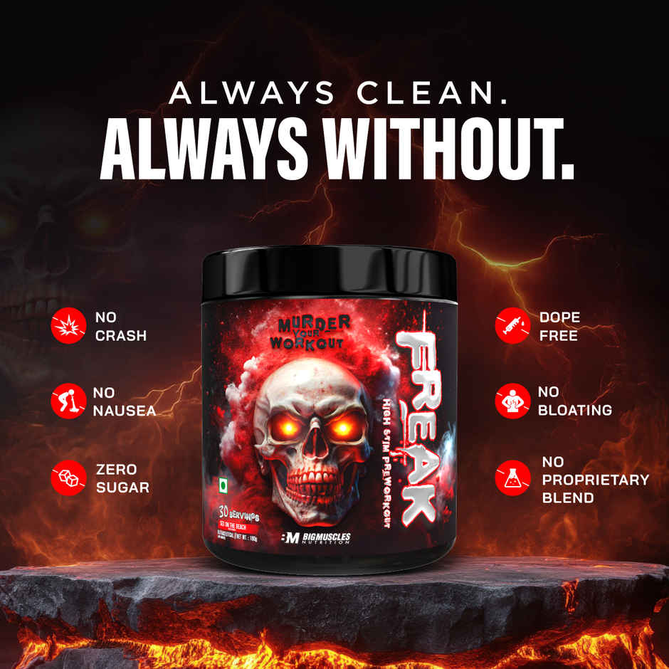 Big Muscles Nutrition Freak Pre Workout | Citrus Storm, 16 Servings