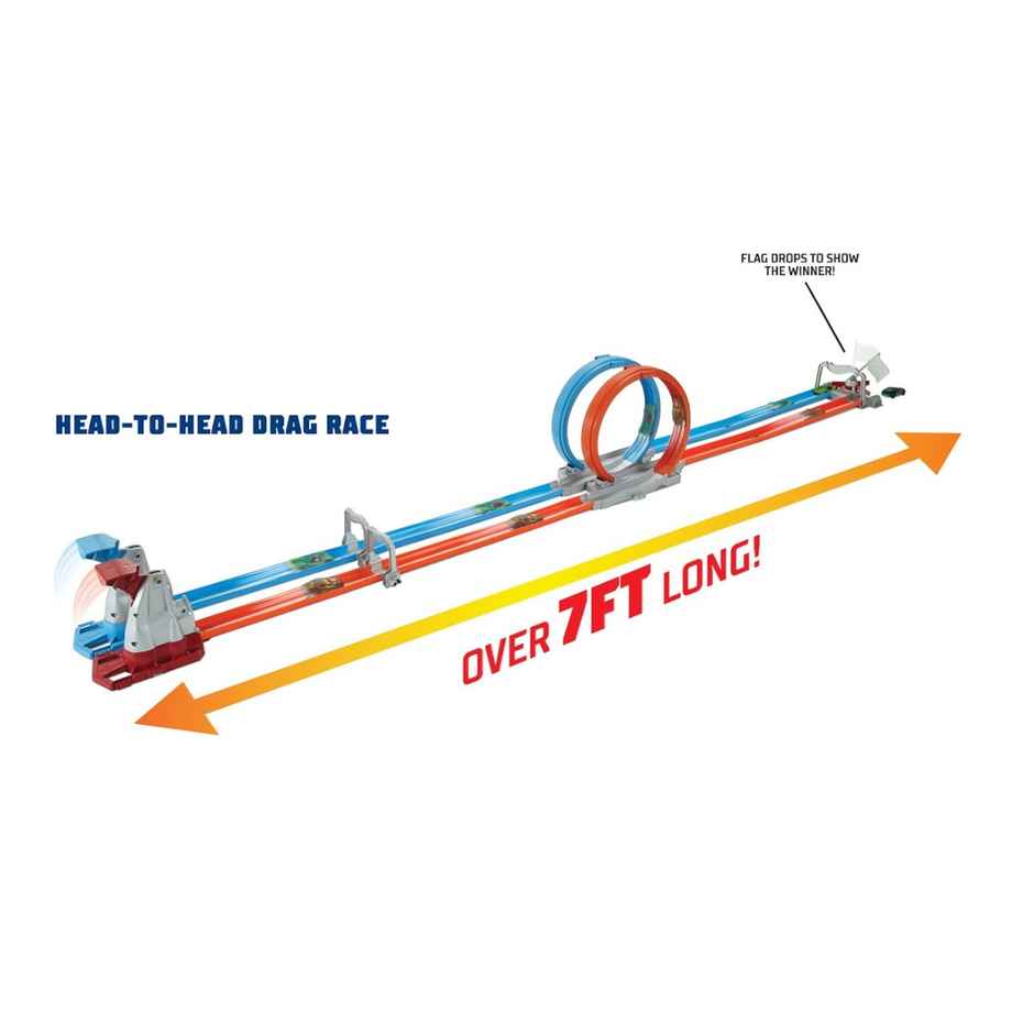 Hot Wheels Double Loop Dash Trackset with 2 Vehicles