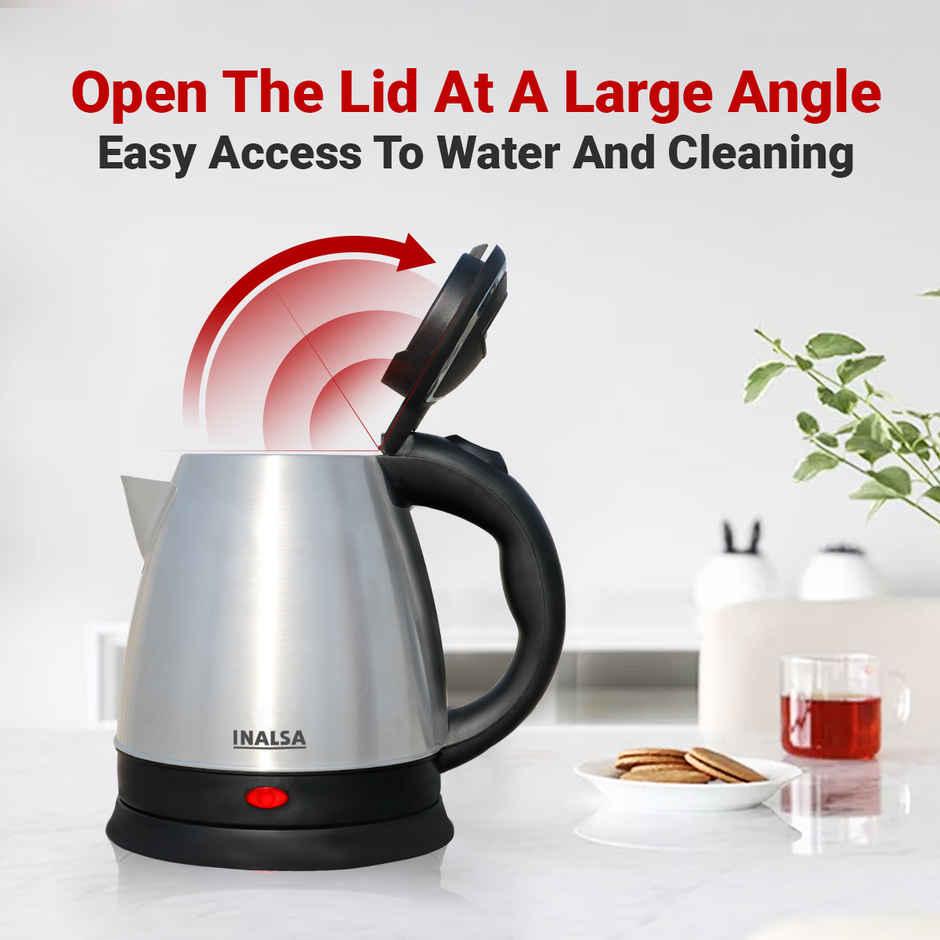 INALSA Electric Kettle Asta 1.5 Liter with Stainless Steel Body,1350W Auto Off & Boil Dry Protection