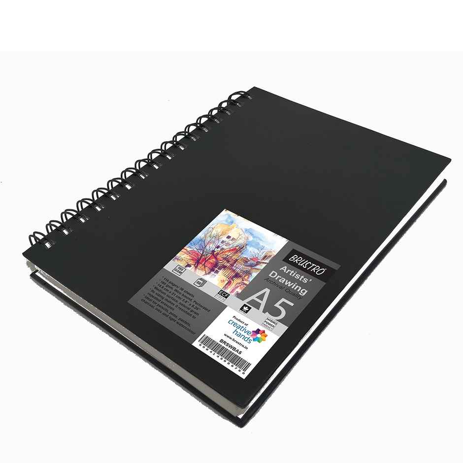 Brustro Artists Sketch Book Wiro Bound A5 Portrait - 160 Gsm | 116 Pages
