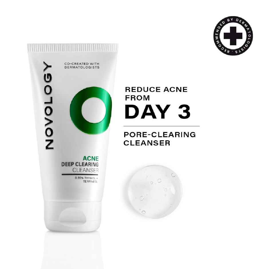 Novology Acne Clearing Face Wash | Face Wash For Acne | Whiteheads | Blackheads | Non-Drying