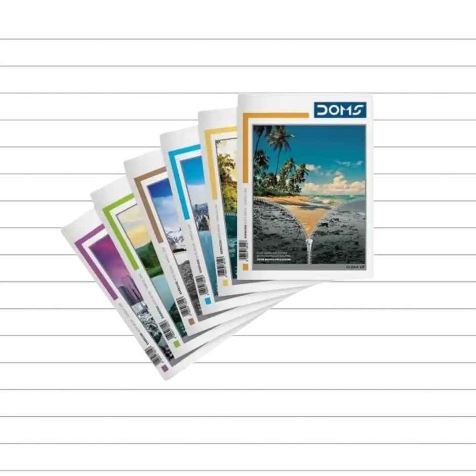 Doms Single Line A4 (Clean Up Series) Note Book-124 Pages Combo