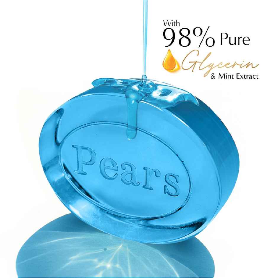 Pears Soft & Fresh Bathing Bar with 98% Pure Glycerine & Mint Extracts - For Fresh Glow