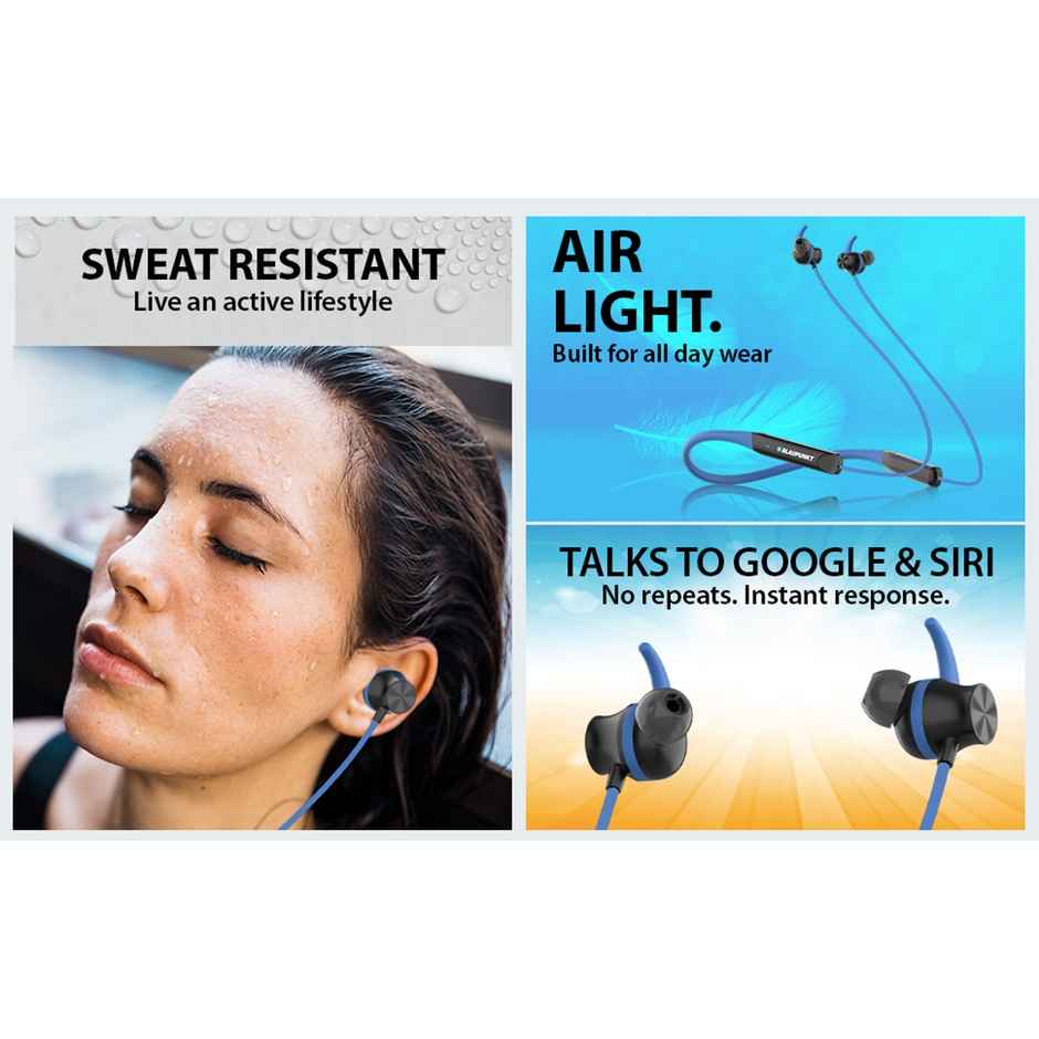 Blaupunkt Be120 Touch Wireless Neckband With Multi-Touch Control,40H Playtime Bluetooth (Blue)