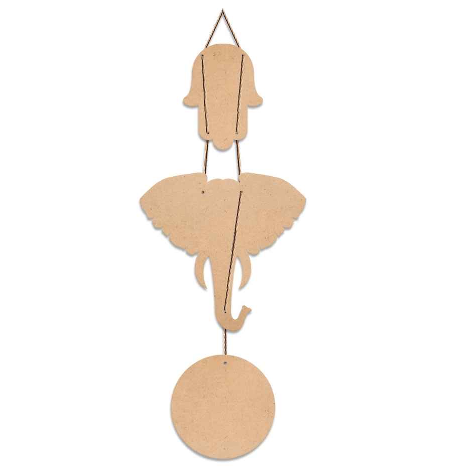 Evil Eye Hamsa Hand & Elephant Face Wall Hanging for Home Decor | Artvibes