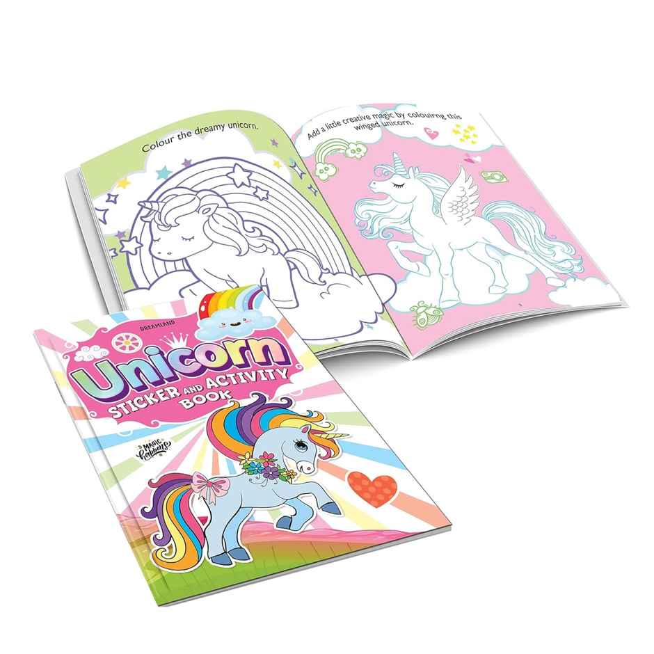 My Magical Unicorn Sticker & Activity Book For Kids Age 3-8 Yr | Cute Unicorn Designs For Colouring