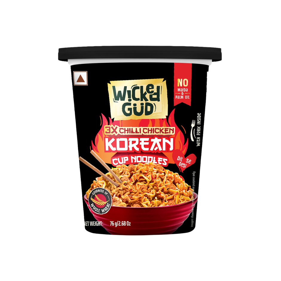 Wickedgud 3X Chilli Chicken Korean Instant Cup Noodles