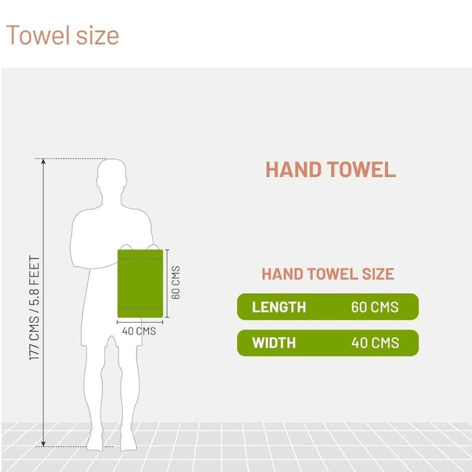 DDECOR Ecofriendly 70% Bamboo 30% Cotton Super Soft 650 GSM Solid Sustainable Hand Towel - Grey