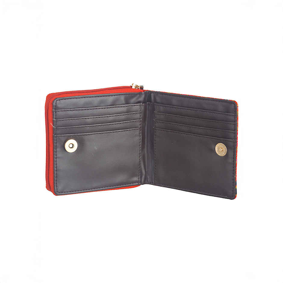 Priyaasi Women's Animal Print Fabric Wallets | Red - One Size