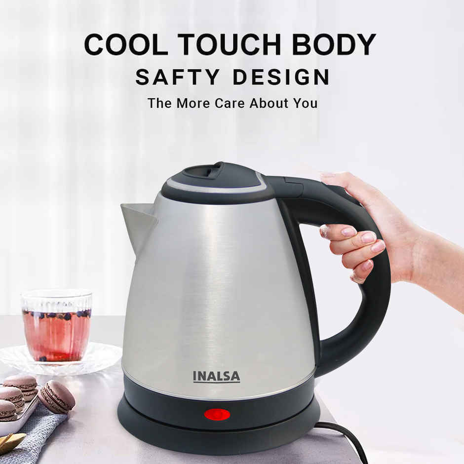 INALSA Electric Kettle Asta 1.5 Liter with Stainless Steel Body,1350W Auto Off & Boil Dry Protection
