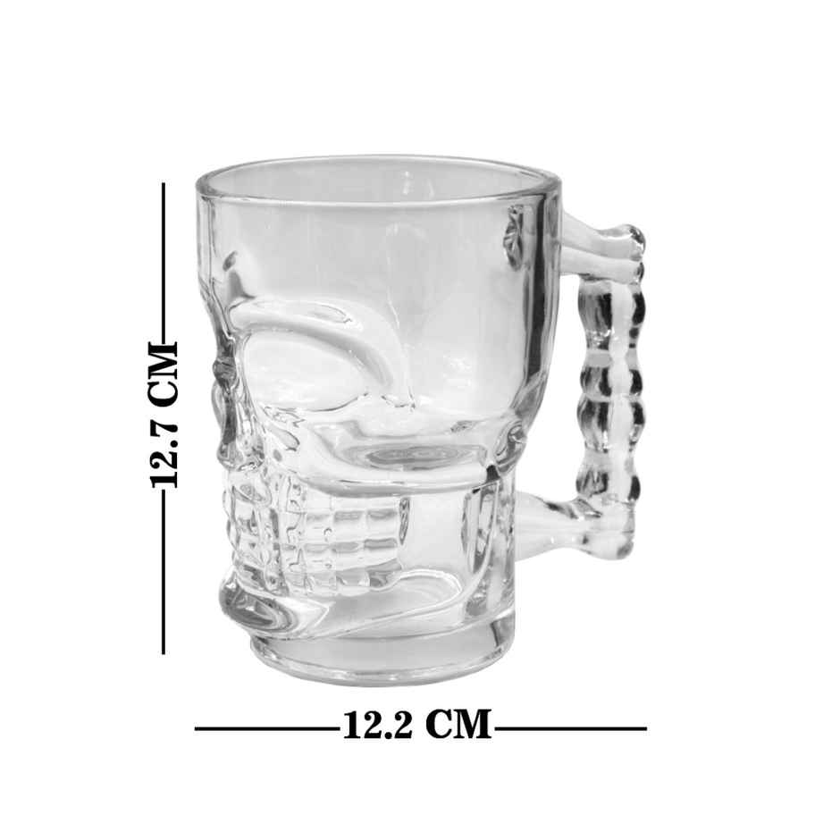 Skull Head Beer Mug | Barware Essential | 500 ml | Set of 2 | Sanjeev Kapoor
