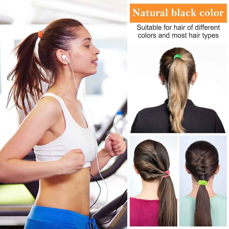 The Opal Factory Hair Accessories | Elastic Bands for Girls | Set of 30 | Small | Neon Multi