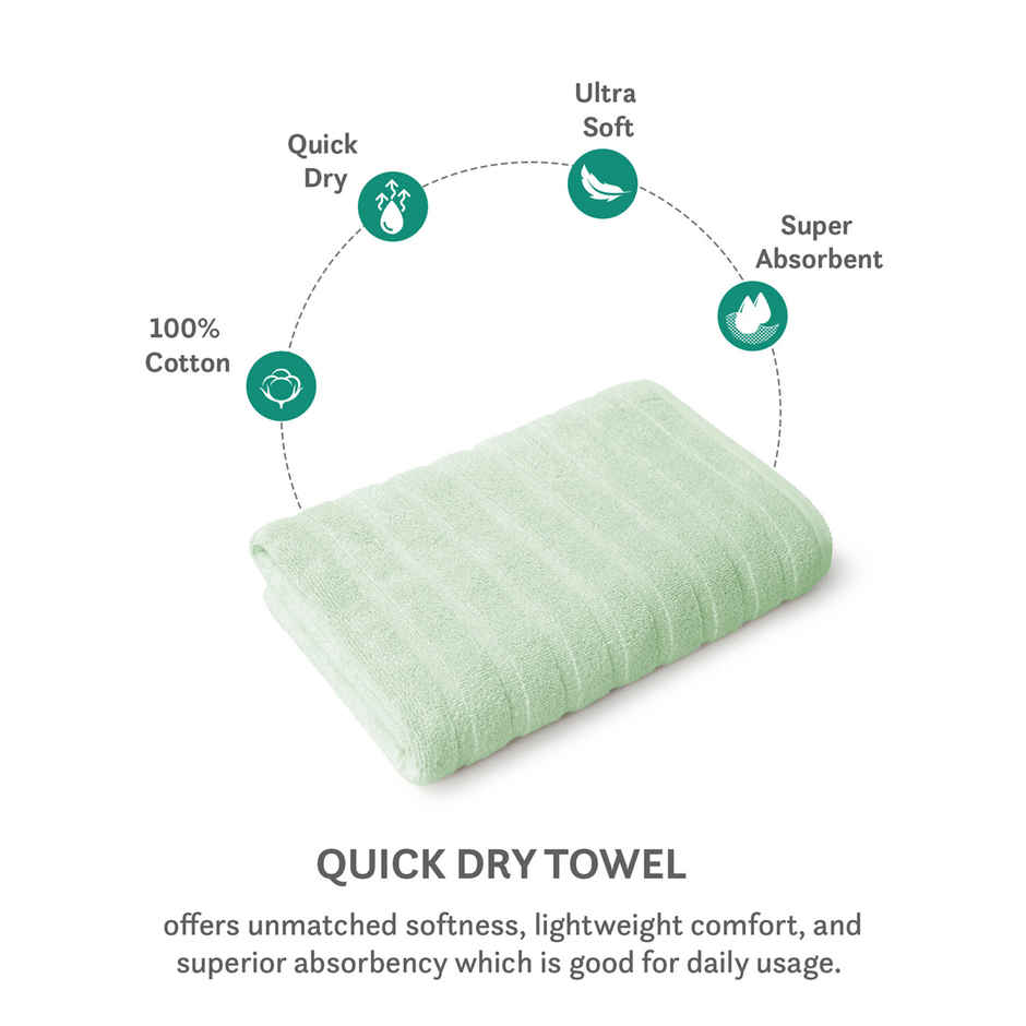 Mytrident Quick Dry Cotton Bath Towel | 28 x 56 in | Sage