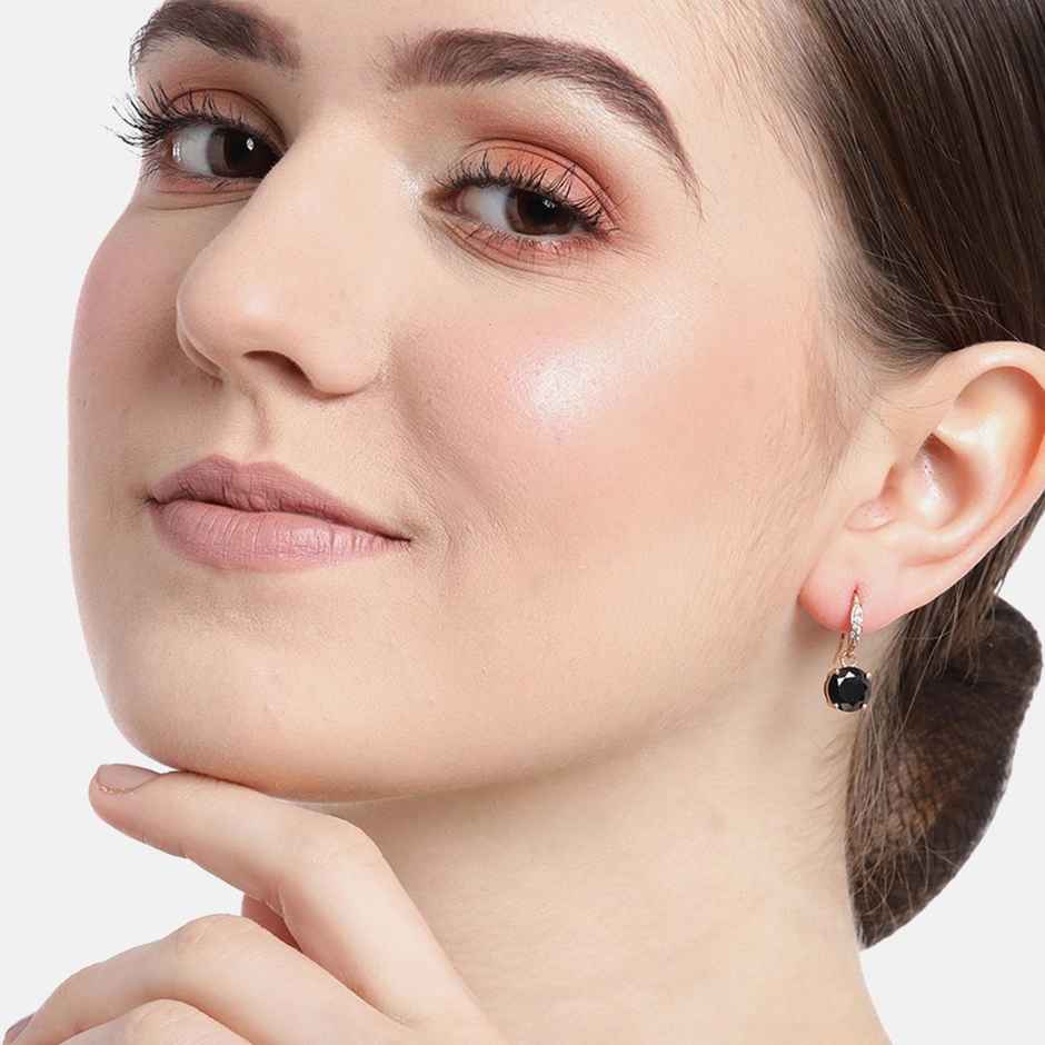 Carlton London 18kt Rose Gold Plated with CZ Glass Bead Drop Earring | FJE4062