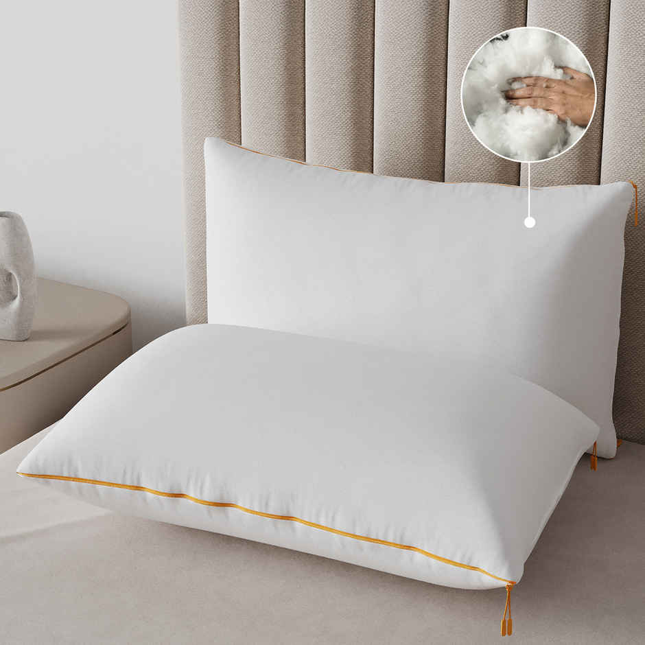 SleepyCat Microfiber Cloud Pillow With Adjustable Zipper White | Standard Size | 27 x 18 inch