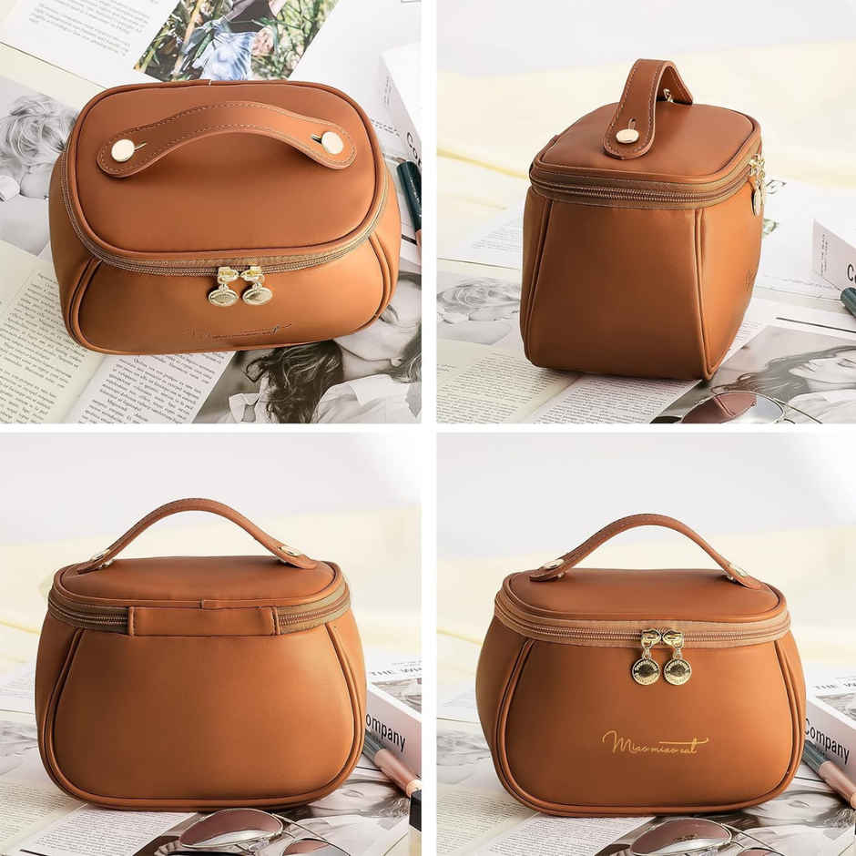 Zedak Luxury Makeup Storage Travel Bag | Brown