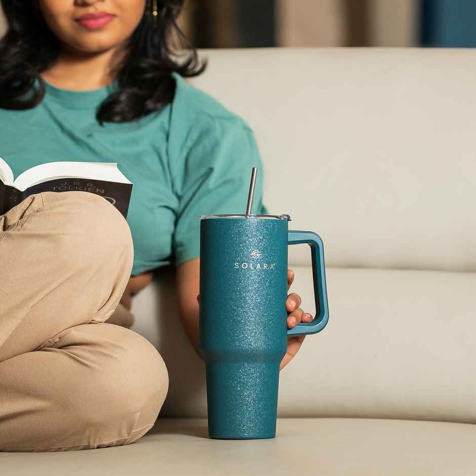 Solara 1.2 Liter Insulated Elixir Tumbler With Lid And Straw For Travel, Office, Home | Icy Mint