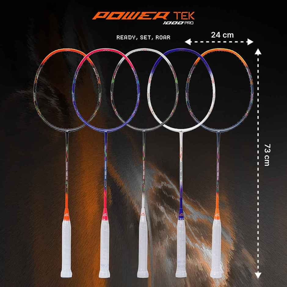 Hundred Powertek 1000 Pro Strung Aluminium & Graphite Badminton Racket With Full Cover